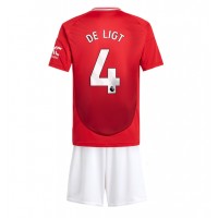 Dětský fotbalový dres Manchester United Matthijs de Ligt #4 2024-25 Domácí Krátký Rukáv (+ trenýrky)